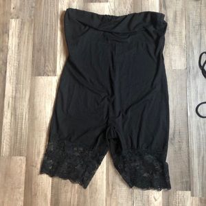 Black lace bottom romper